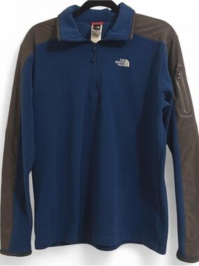 The North Face Blue Fleece Pullover with grey Sleeves